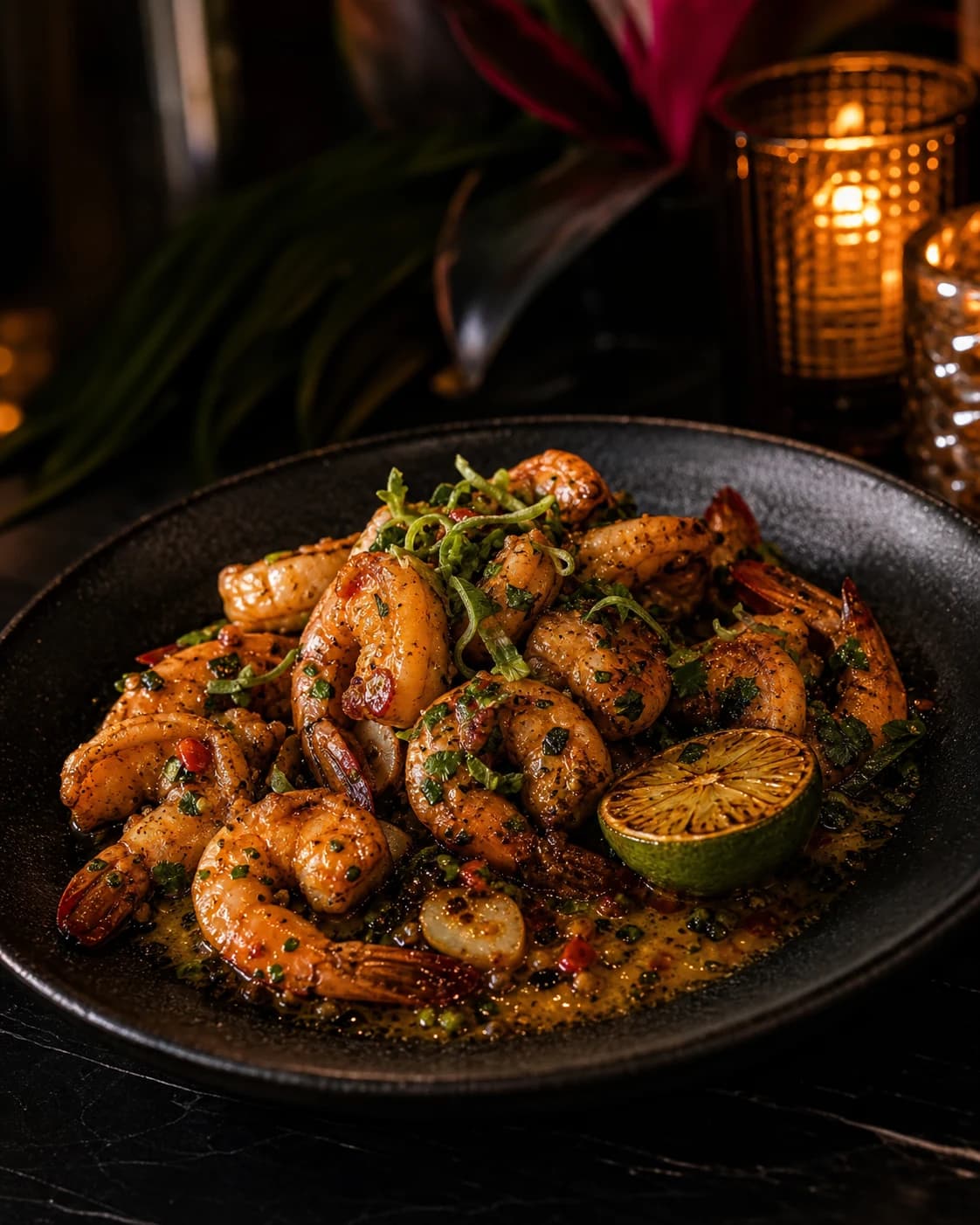Assiette de crevettes caribéennes